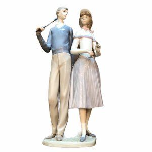 Lladro - Golfing Couple - Retired piece - Rare piece
